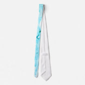 Cravate Motif en marbre blanc Turquoise moderne (Dos)