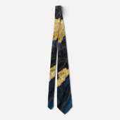 Cravate Motif en marbre bleu avec or (Dos)