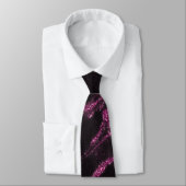 Cravate Motif en marbre noir rose magenta classique (Attaché)