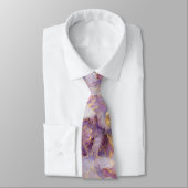 Cravate Motif en marbre Pastel Lilac, Parties scintillant  (Attaché)