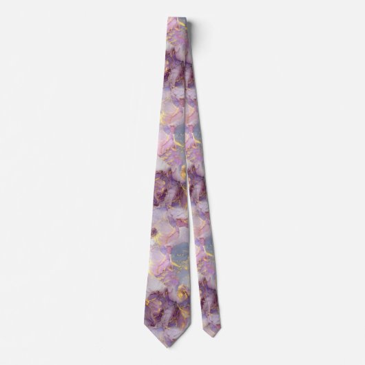 Cravate Motif en marbre Pastel Lilac, Parties scintillant  (Devant)