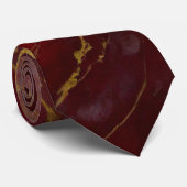 Cravate Motif en marbre rouge avec or (Roulé)