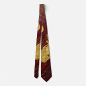 Cravate Motif en marbre rouge avec or (Dos)
