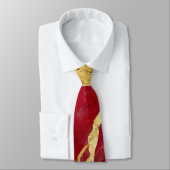 Cravate Motif en marbre rouge avec or (Attaché)