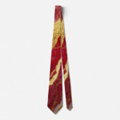 Cravate Motif en marbre rouge avec or (Devant)