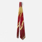 Cravate Motif en marbre rouge avec or (Dos)