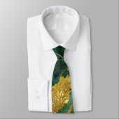 Cravate Motif en marbre vert avec or (Attaché)