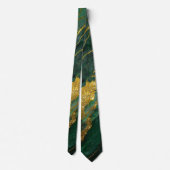 Cravate Motif en marbre vert avec or (Dos)
