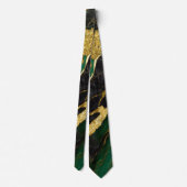 Cravate Motif en marbre vert avec or (Dos)