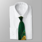 Cravate Motif en marbre vert avec or (Attaché)