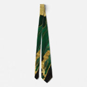 Cravate Motif en marbre vert avec or (Dos)