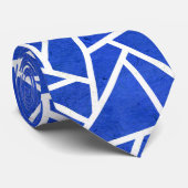Cravate Motif en mosaïque bleue et blanche (Roulé)