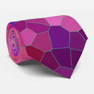 Cravate Motif en mosaïque de fraise rose