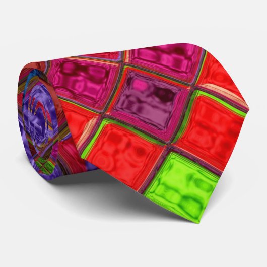 Cravate Motif en mosaïque de verre (Roulé)