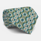Cravate Motif en mosaïque Hip Lime Vert Turquoise Bleu Tau (Roulé)