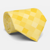 Cravate motif en mosaïque jaune pâle pastel (Roulé)