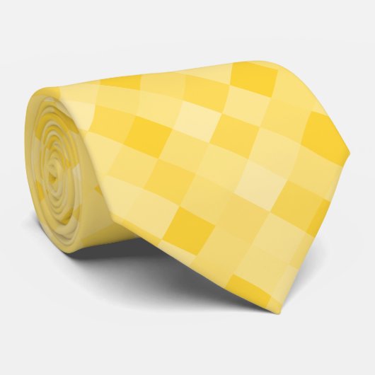 Cravate motif en mosaïque jaune pâle pastel (Roulé)