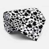 Cravate Motif en mosaïque noir et blanc #1 (Roulé)