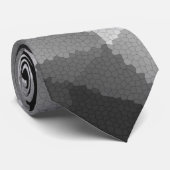 Cravate Motif en mosaïque noire et blanche (Roulé)