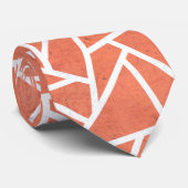 Cravate Motif en mosaïque orange mandarin (Roulé)