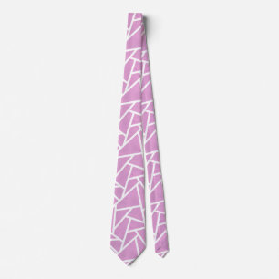 Cravate Motif en mosaïque rose et blanc