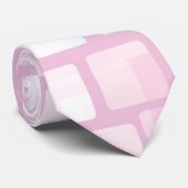 Cravate Motif en mosaïque rose et blanc (Roulé)