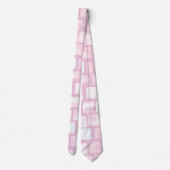 Cravate Motif en mosaïque rose et blanc (Dos)