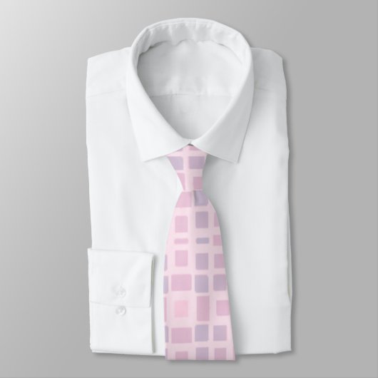 Cravate Motif en mosaïque rose et lavande (Attaché)