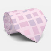Cravate Motif en mosaïque rose et lavande (Roulé)