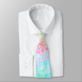 Cravate Motif en mosaïque rose jaune vert (Attaché)