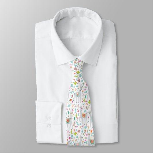 Cravate Motif en pastel mignon de lama (Attaché)