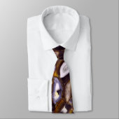 Cravate Motif en pierre blanche Brown violet (Attaché)