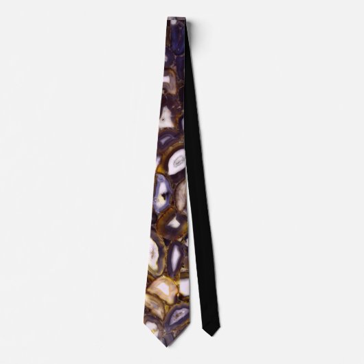 Cravate Motif en pierre blanche Brown violet (Devant)