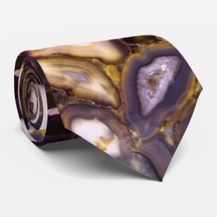 Cravate Motif en pierre blanche Brown violet