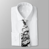 Cravate Motif en pierre de marbre noir et blanc (Attaché)