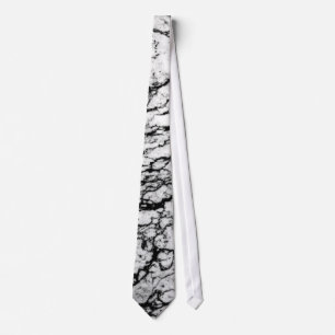 Cravate Motif en pierre de marbre noir et blanc