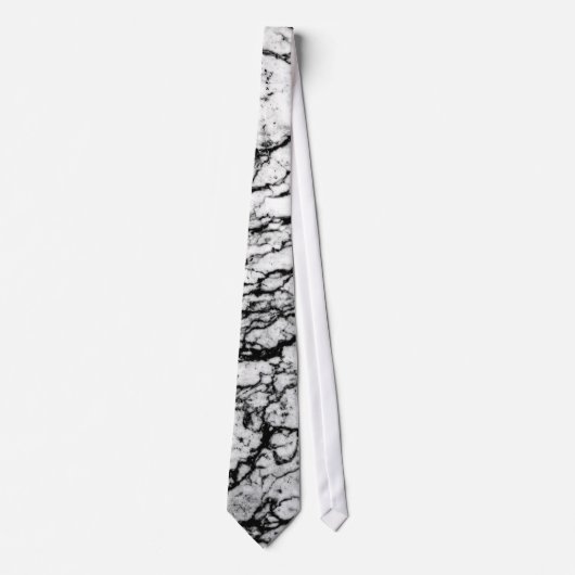 Cravate Motif en pierre de marbre noir et blanc (Devant)