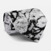 Cravate Motif en pierre de marbre noir et blanc (Roulé)