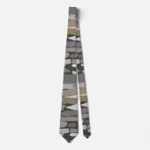 Cravate Motif en pierre de rock gris (Devant)
