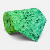 Cravate motif en pierre moucheté vert monochrome (Roulé)