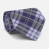 Cravate Motif en plaid bleu et gris (Roulé)