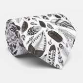 Cravate motif en plumes noir et blanc (Roulé)