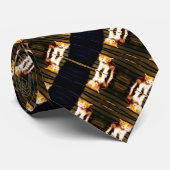 Cravate Motif en soie moderne Bronze Kitten Armani (Roulé)