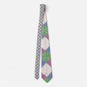 Cravate Motif en treillis à patchwork pastel (Dos)