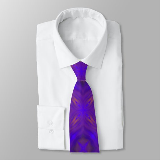 Cravate Motif en treillis Abstrait orange bleu violet (Attaché)