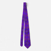 Cravate Motif en treillis Abstrait orange bleu violet (Dos)