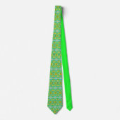 Cravate Motif en treillis bleu vert orange violet crémeux (Devant)