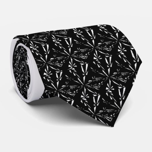 Cravate Motif en verre cassé noir et blanc (Roulé)