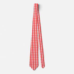 Cravate Motif En vichy rouge et blanc
