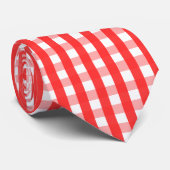 Cravate Motif En vichy rouge et blanc (Roulé)